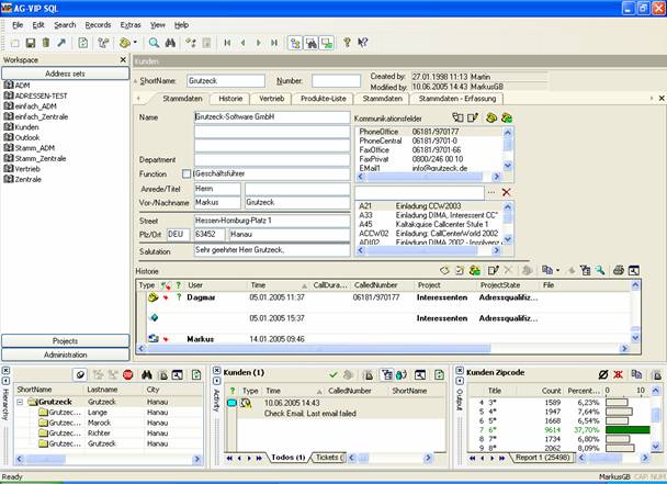 CRM- und Callcenter-Software AG-VIP SQL